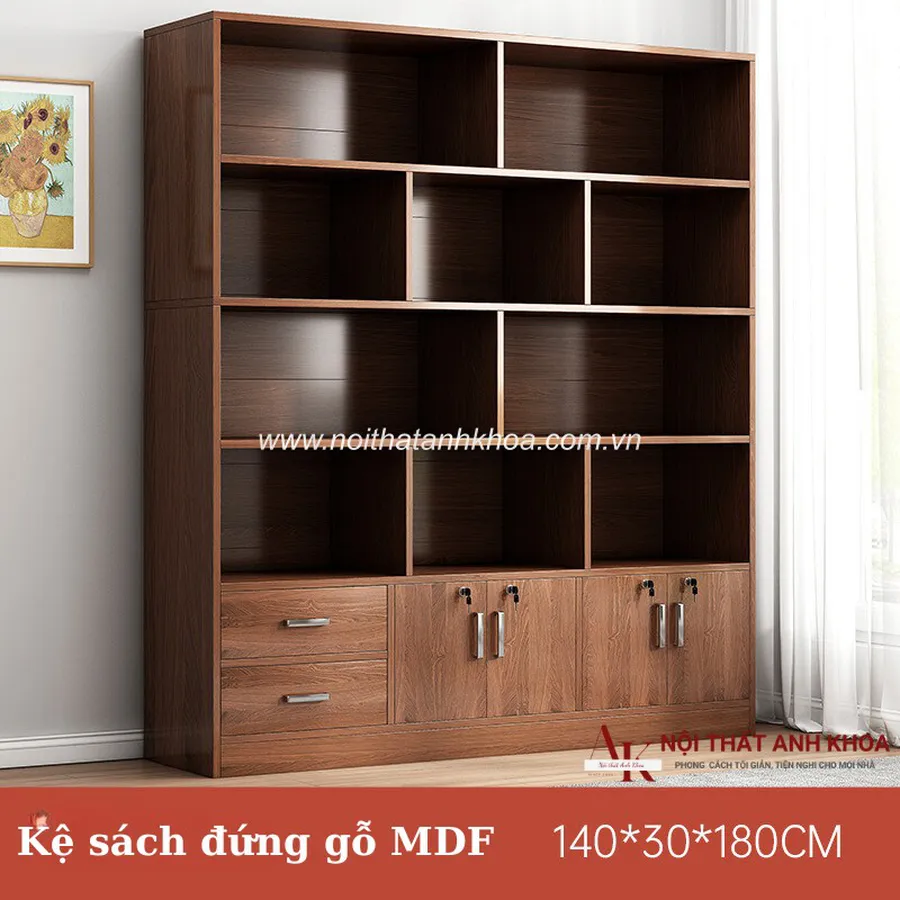 Kệ Sách Đẹp Gỗ Công Nghiệp MDF Phủ Melamine Đẹp Hiện Đại