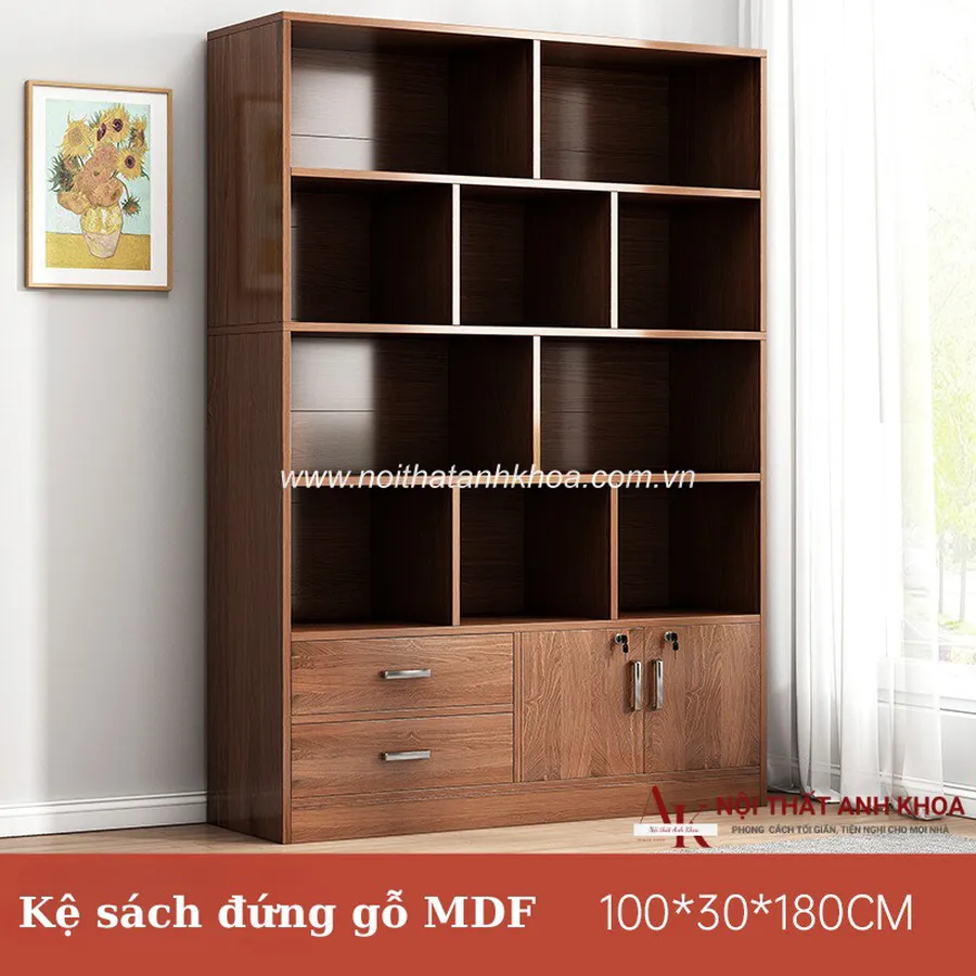 Kệ Sách Đẹp Gỗ Công Nghiệp MDF Phủ Melamine Đẹp Hiện Đại