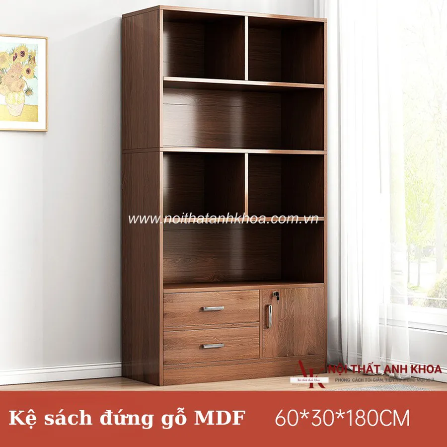 Kệ Sách Đẹp Gỗ Công Nghiệp MDF Phủ Melamine Đẹp Hiện Đại