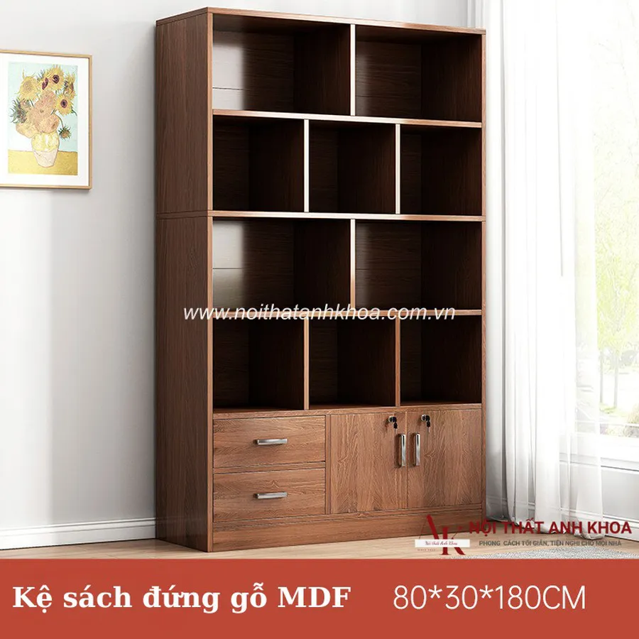 Kệ Sách Đẹp Gỗ Công Nghiệp MDF Phủ Melamine Đẹp Hiện Đại