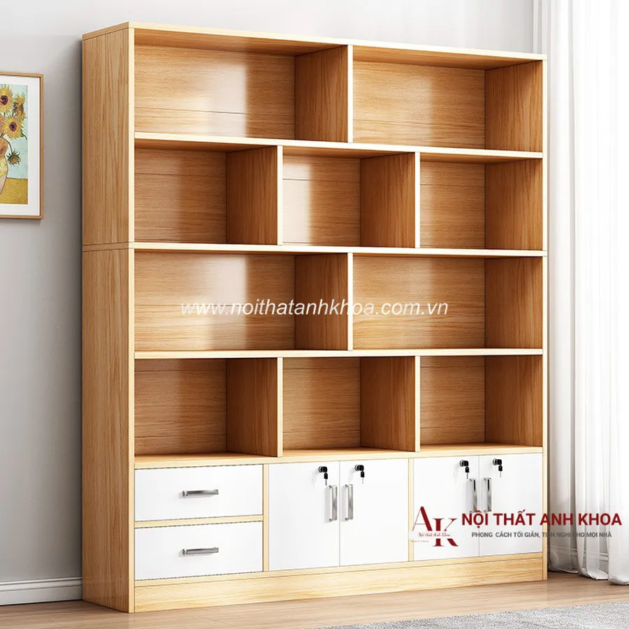 Kệ Sách Đẹp Gỗ Công Nghiệp MDF Phủ Melamine Đẹp Hiện Đại