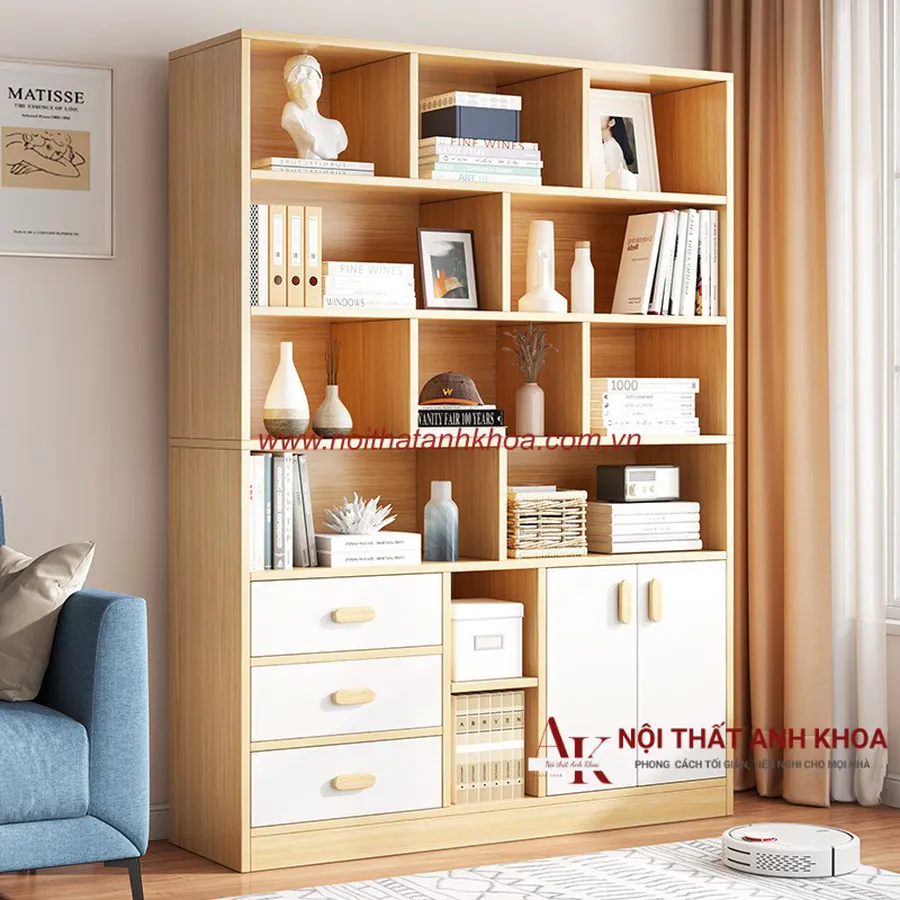 Kệ Sách Đứng Đẹp Gỗ MDF Cao Cấp Thiết Kế Sang Trọng
