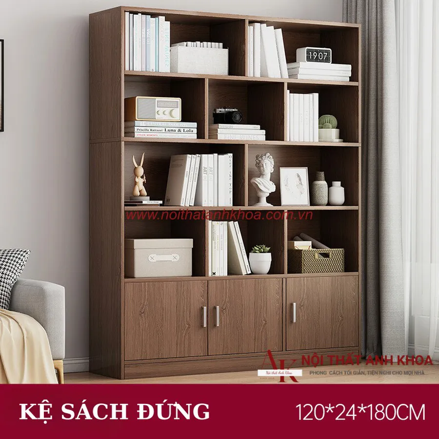 Kệ Sách Đứng Gỗ Công Nghiệp Đa Dạng Mẫu Mã Thiết Kế Hiện Đại