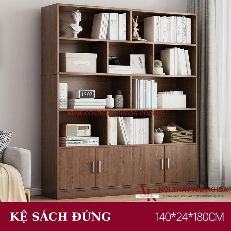 Kệ Sách Đứng Gỗ Công Nghiệp Đa Dạng Mẫu Mã Thiết Kế Hiện Đại