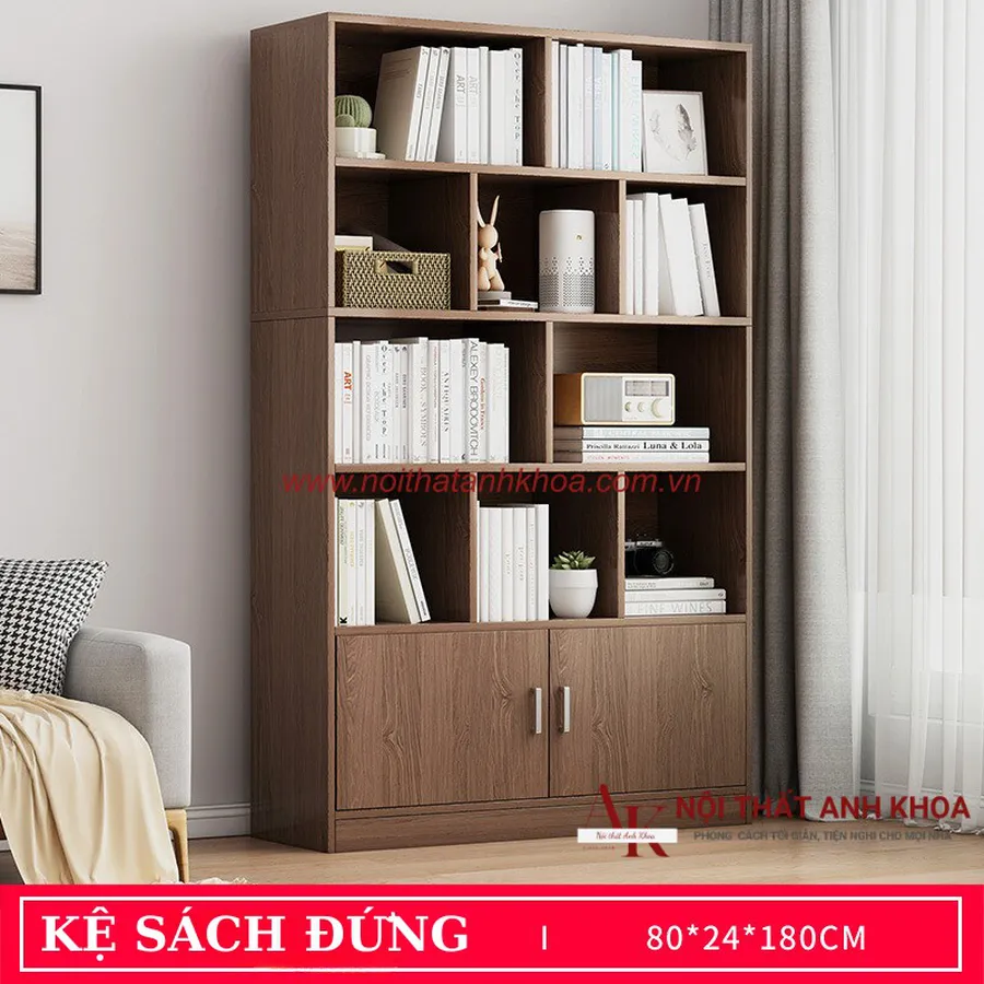 Kệ Sách Đứng Gỗ Công Nghiệp Đa Dạng Mẫu Mã Thiết Kế Hiện Đại