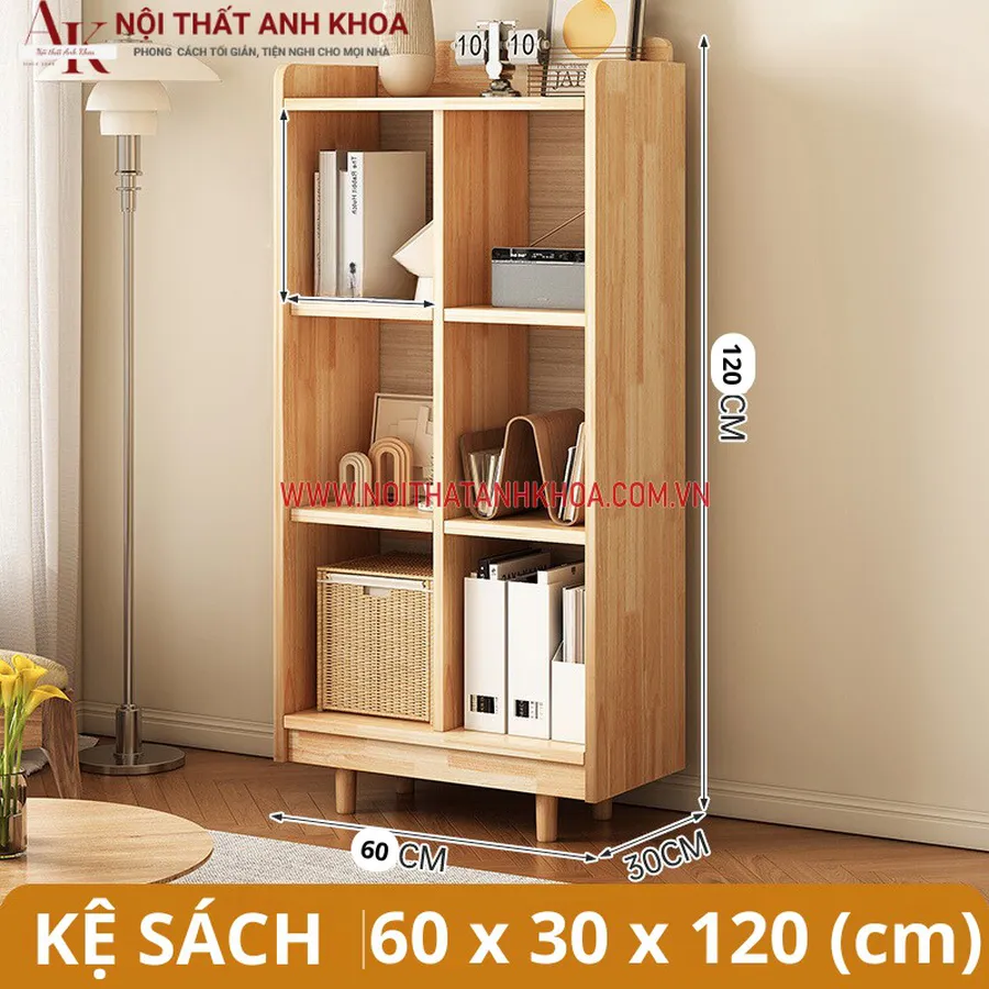 Kệ Sách Đứng Gỗ Công Nghiệp Màu Vân Gỗ Đẹp Giá Rẻ