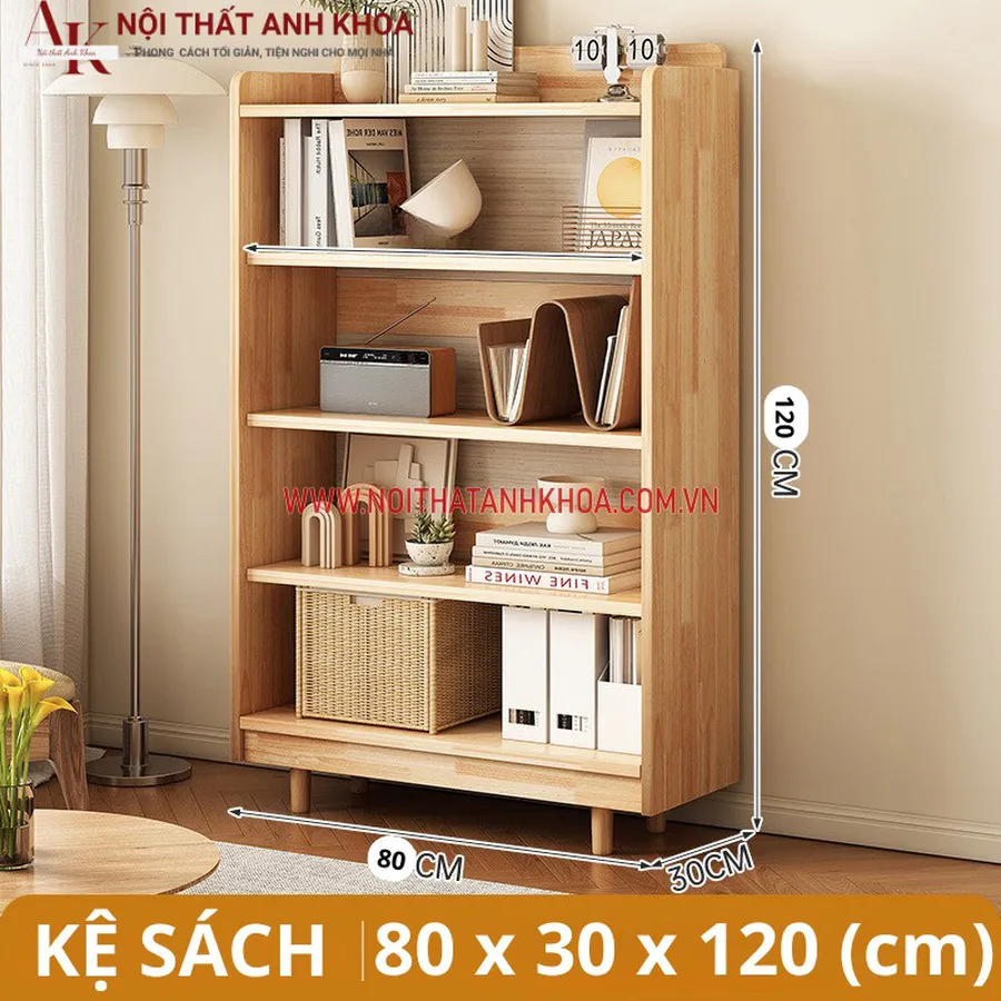 Kệ Sách Đứng Gỗ Công Nghiệp Màu Vân Gỗ Đẹp Giá Rẻ