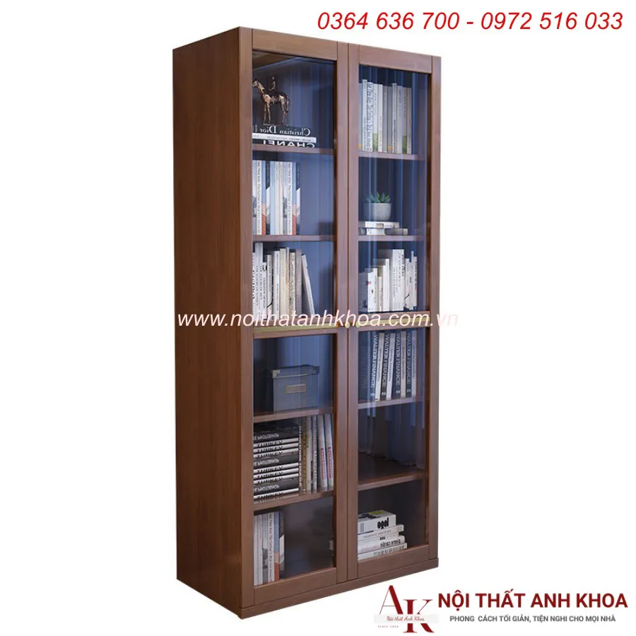 Tủ Sách Đứng Trang Trí Văn Phòng Gỗ Công Nghiệp