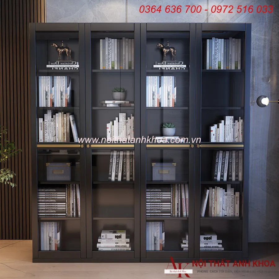 Tủ Sách Đứng Trang Trí Văn Phòng Gỗ Công Nghiệp