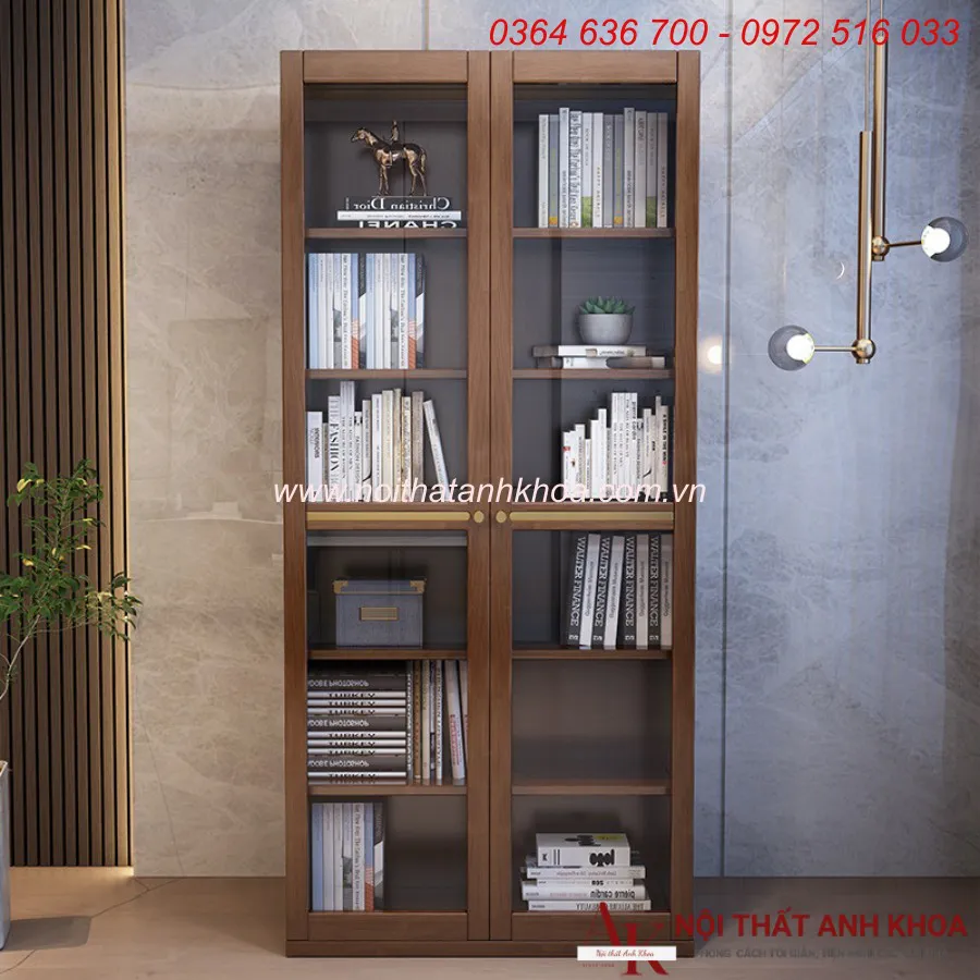 Tủ Sách Đứng Trang Trí Văn Phòng Gỗ Công Nghiệp