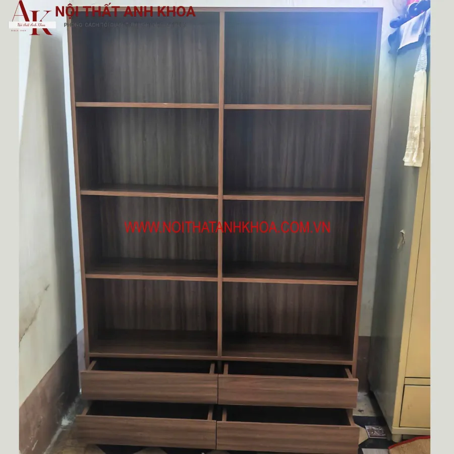 Kệ Để Sách Đứng Gỗ Công Nghiệp Màu Nâu Vân Gỗ Đẹp Hiện Đại
