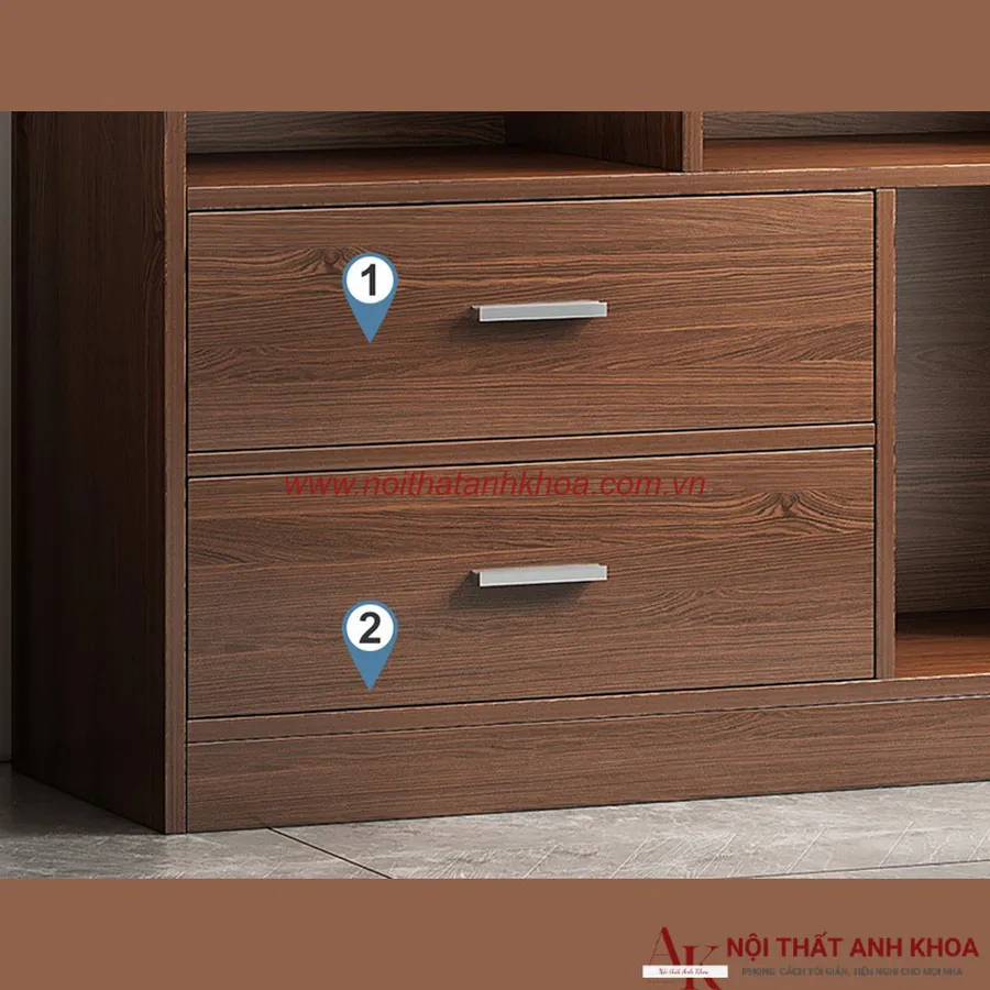 Kệ Sách Giá Rẻ Gỗ MDF Màu Nâu Vân Gỗ Đẹp Sang Trọng