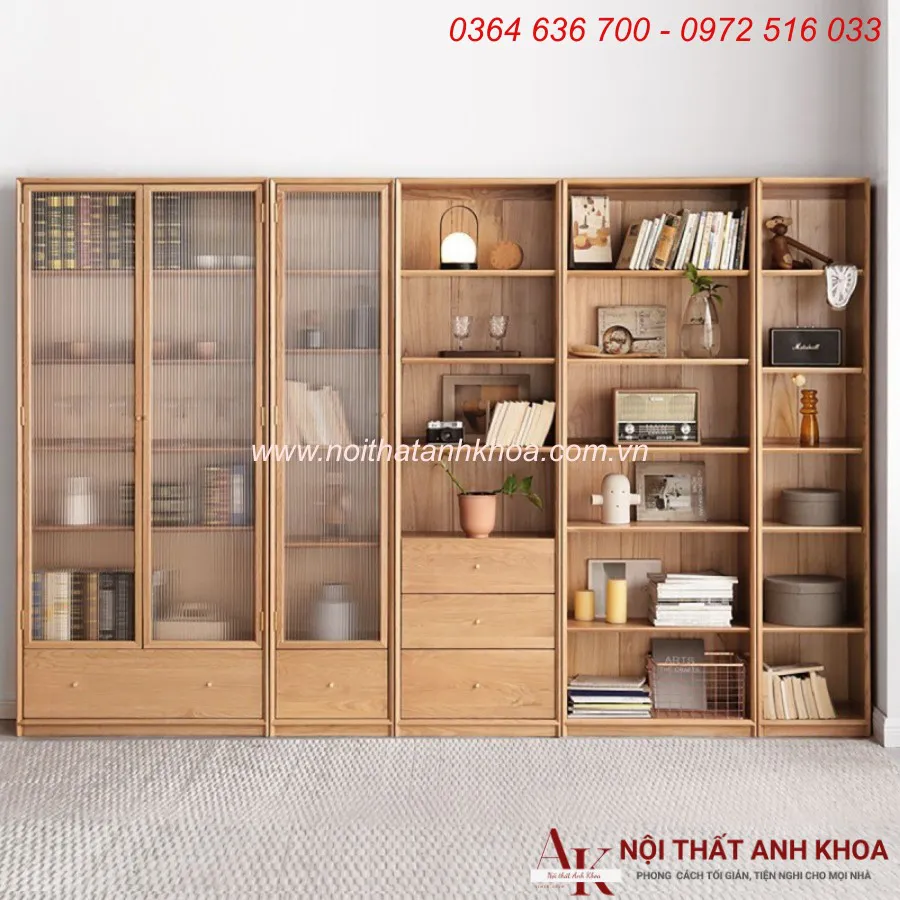 Kệ Sách Gỗ Màu Vàng, Thiết Kế Nhiều Ngăn