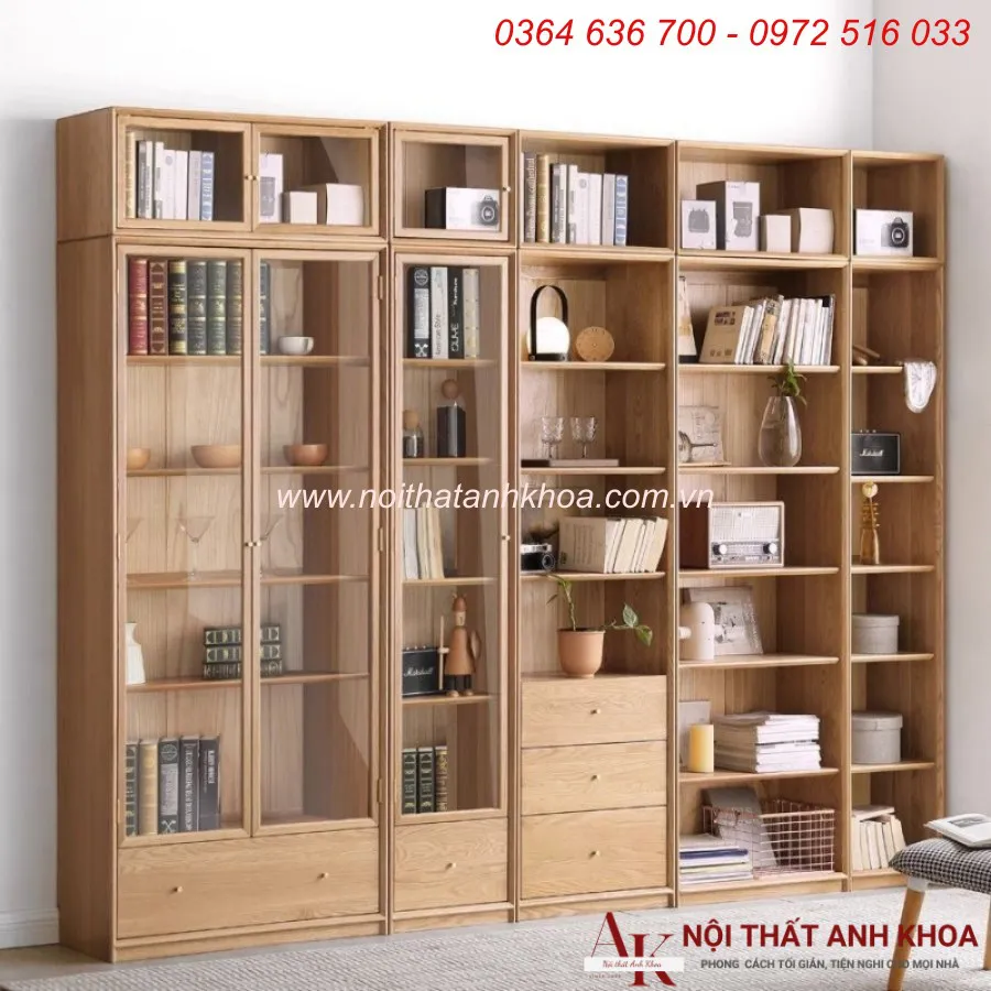 Kệ Sách Gỗ Màu Vàng, Thiết Kế Nhiều Ngăn