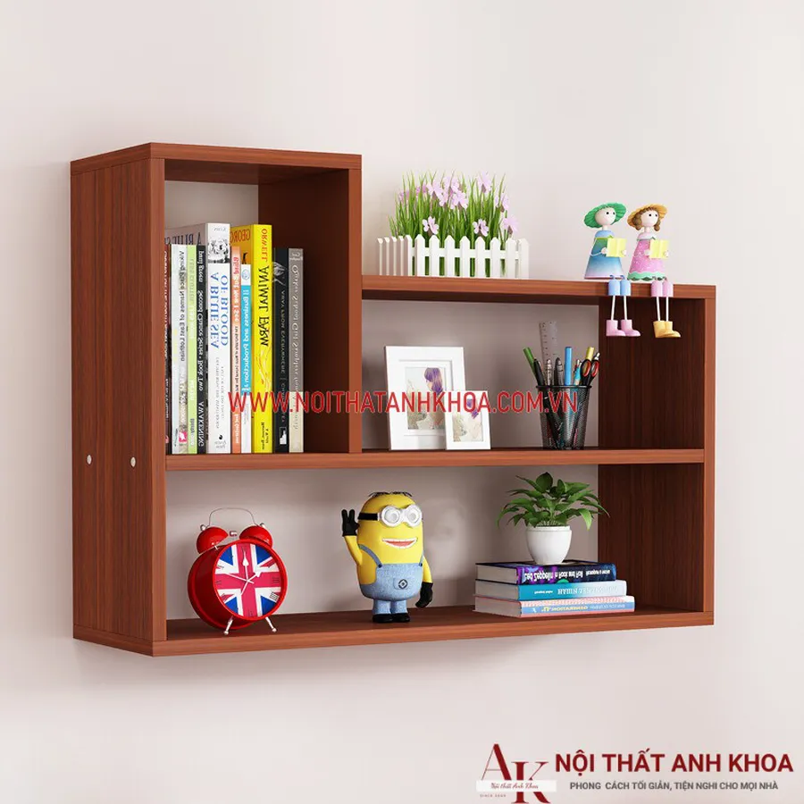 Kệ Sách Treo Tường Đẹp Gỗ Công Nghiệp Giá Tốt