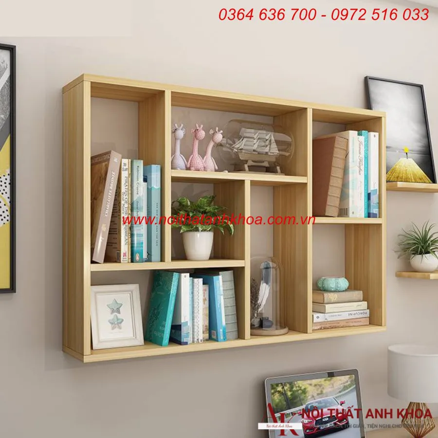 Kệ Sách Treo Tường Đẹp Gỗ MDF Đa Dạng Mẫu Mã