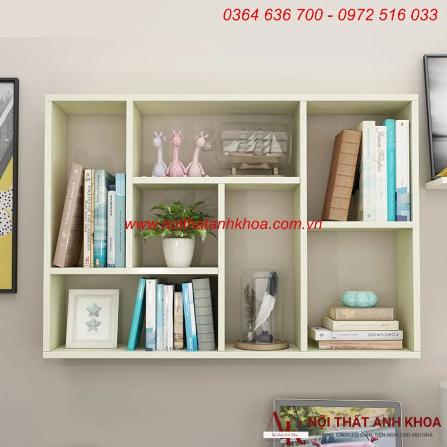Kệ Sách Treo Tường Đẹp Gỗ MDF Đa Dạng Mẫu Mã