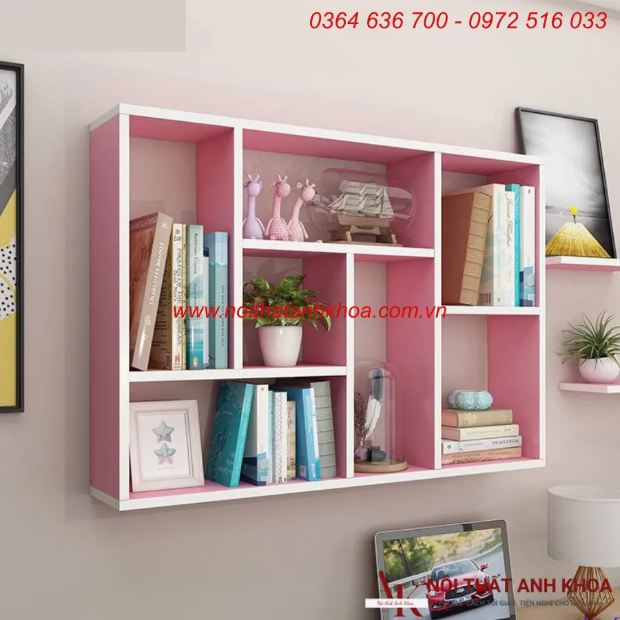 Kệ Sách Treo Tường Đẹp Gỗ MDF Đa Dạng Mẫu Mã