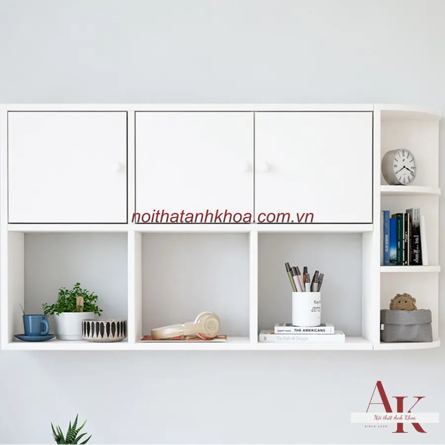 Kệ Sách Treo Tường Gỗ MDF Hiện Đại Tiện Lợi
