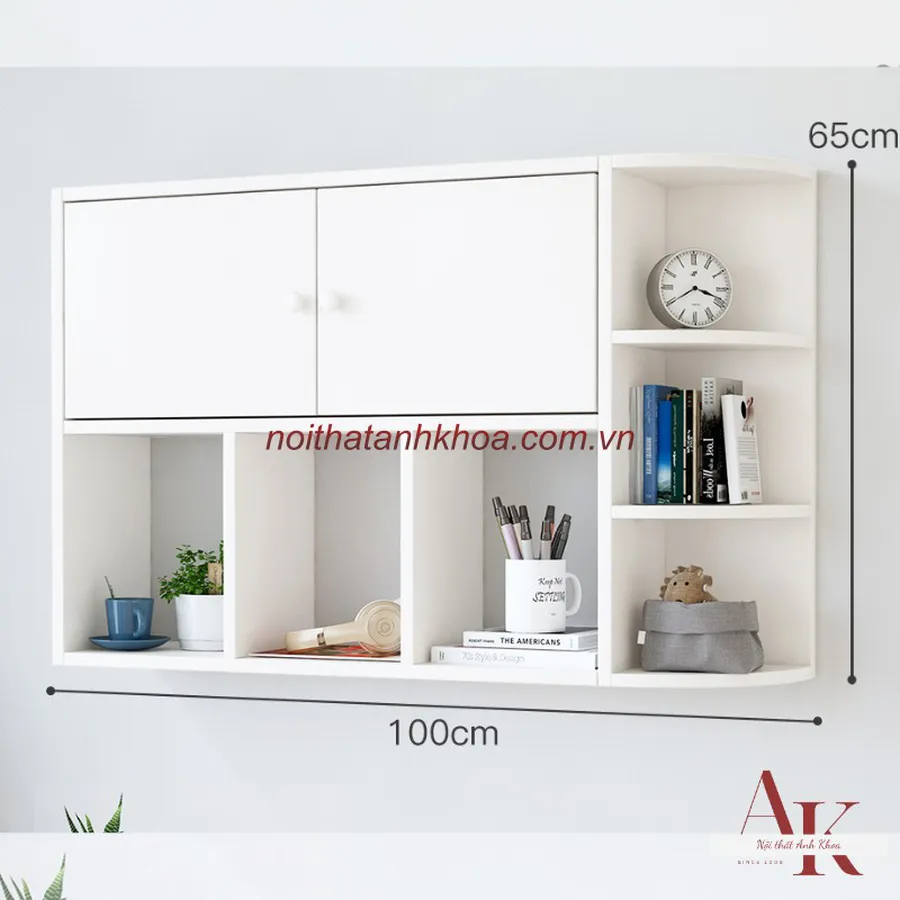 Kệ Sách Treo Tường Gỗ MDF Hiện Đại Tiện Lợi