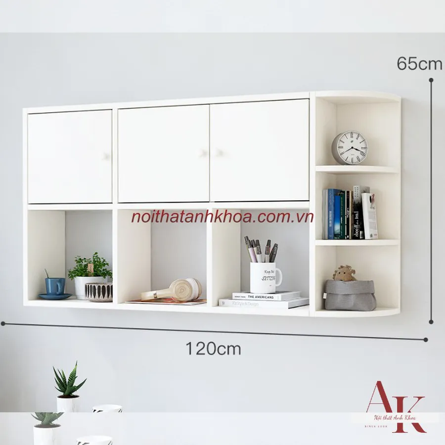 Kệ Sách Treo Tường Gỗ MDF Hiện Đại Tiện Lợi
