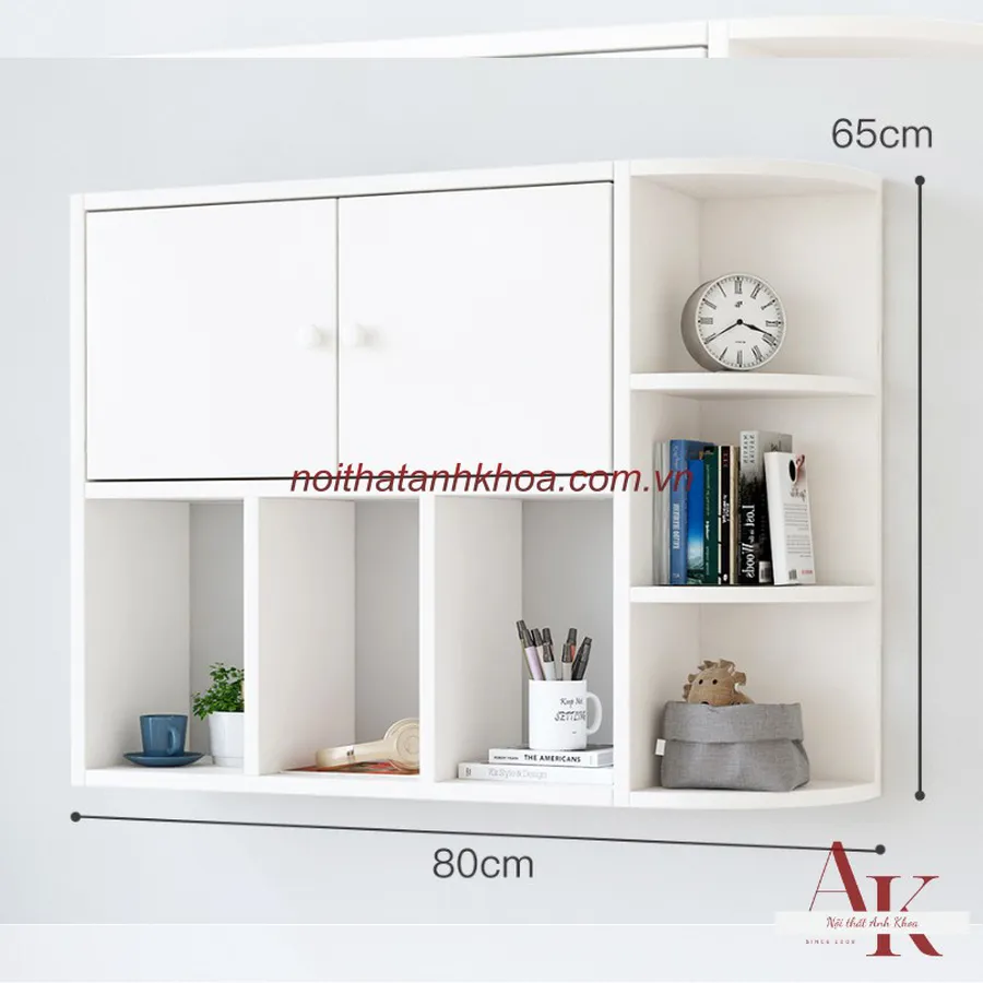 Kệ Sách Treo Tường Gỗ MDF Hiện Đại Tiện Lợi
