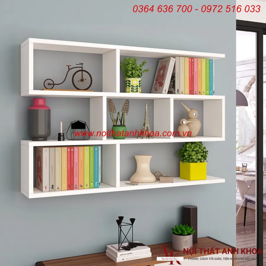 Kệ Sách Treo Tường Mini Gỗ Công Nghiệp Đẹp