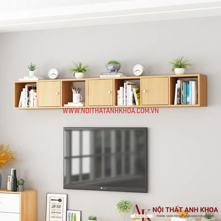 Kệ Sách Treo Tường Nhỏ Gọn Gỗ Công Nghiệp Giá Rẻ