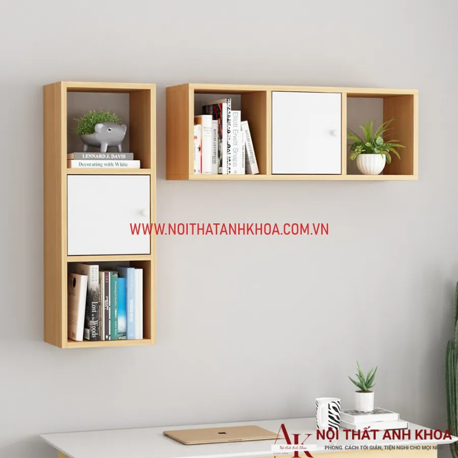 Kệ Sách Treo Tường Nhỏ Gọn Gỗ Công Nghiệp Giá Rẻ
