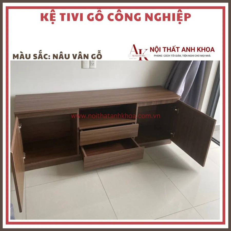 Kệ Tivi Gỗ Công Nghiệp MDF Phòng Khách Đẹp Hiện Đại