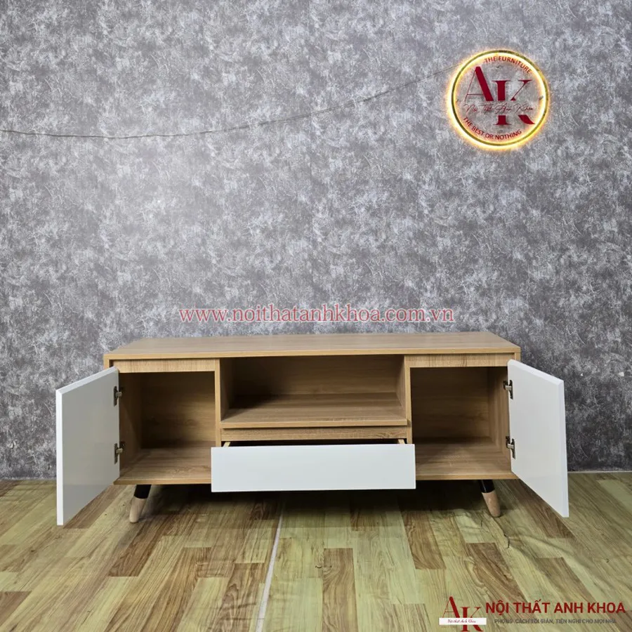 Kệ Tivi Gỗ Công Nghiệp Màu Vàng Đẹp Hiện Đại Giá Rẻ