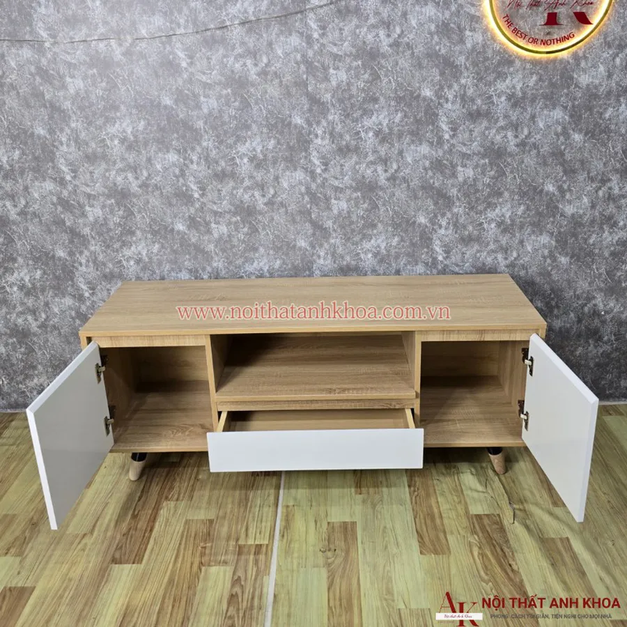 Kệ Tivi Gỗ Công Nghiệp Màu Vàng Đẹp Hiện Đại Giá Rẻ