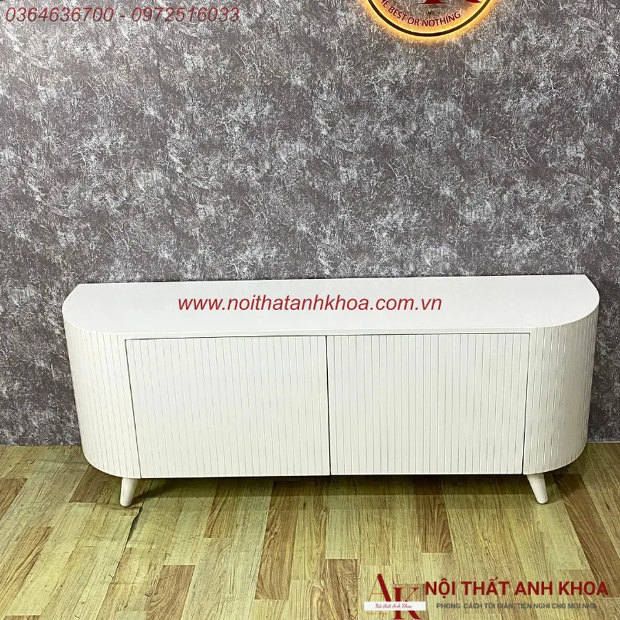 Kệ Tivi Phòng Khách Gỗ Công Nghiệp MDF Màu Trắng Thiết Kế Hiện Đại Giá Rẻ