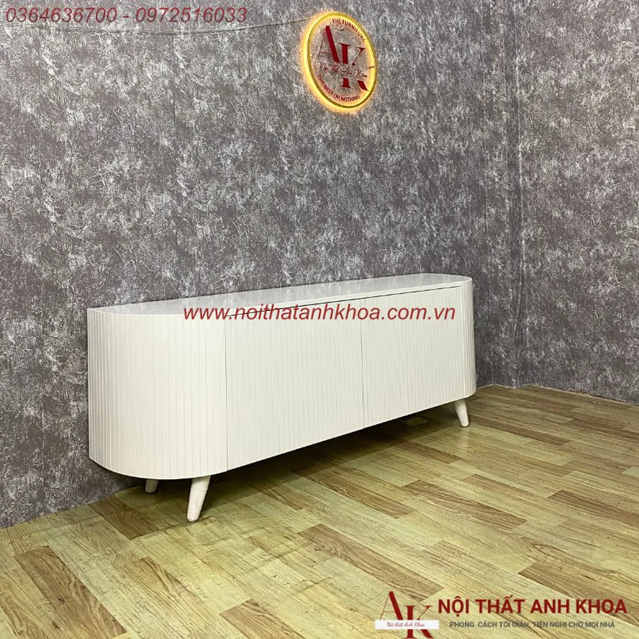 Kệ Tivi Phòng Khách Gỗ Công Nghiệp MDF Màu Trắng Thiết Kế Hiện Đại Giá Rẻ