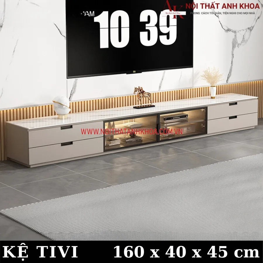 Kệ Tivi Trang Trí Phòng Khách Gỗ Công Nghiệp Hiện Đại