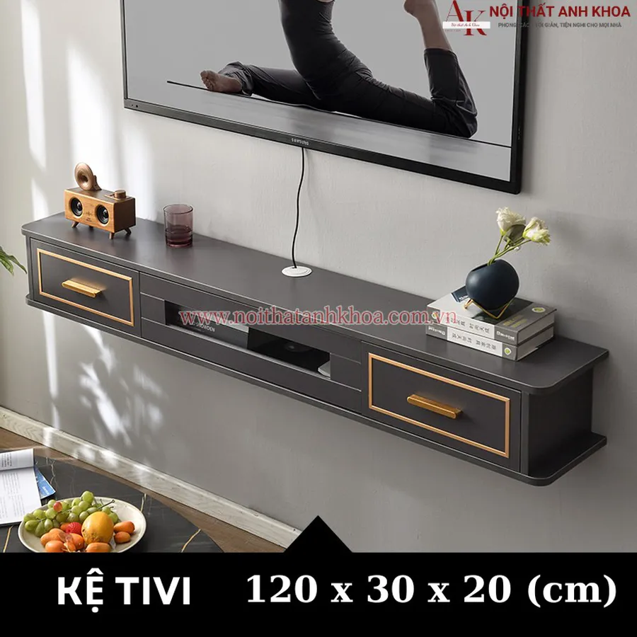 Kệ Tivi Treo Tường Phòng Khách Gỗ Công Nghiệp Giá Rẻ