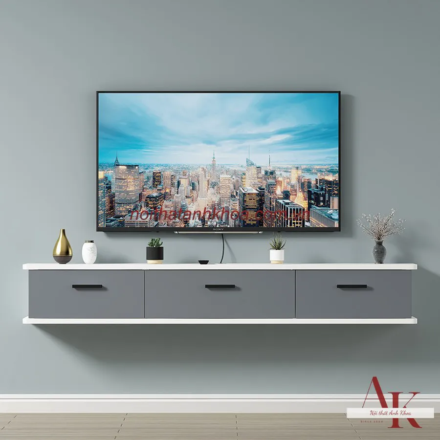 Kệ Tivi Treo Tường Phòng Khách Gỗ MDF Đẹp Hiện Đại
