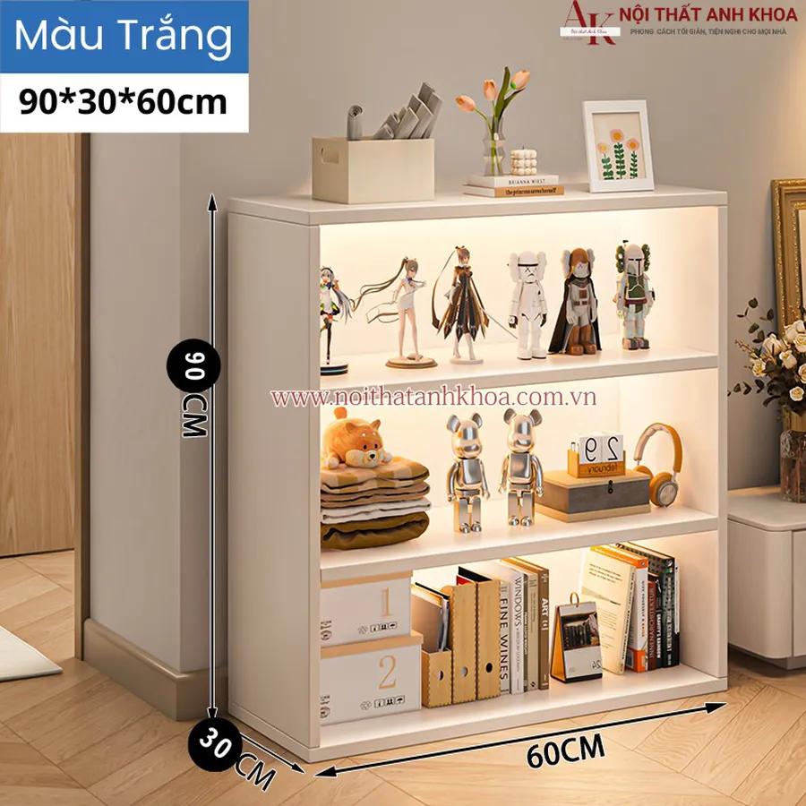 Kệ Trang Trí Có Led Gỗ Công Nghiệp Đẹp Hiện Đại