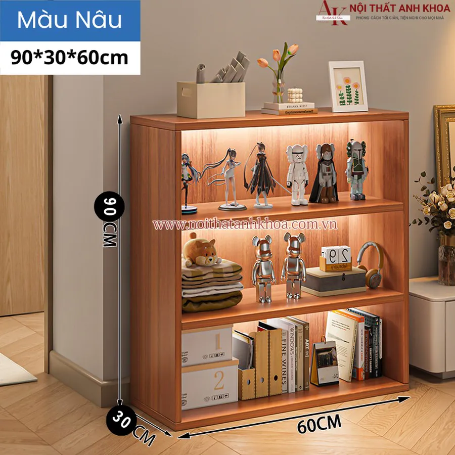 Kệ Trang Trí Có Led Gỗ Công Nghiệp Đẹp Hiện Đại