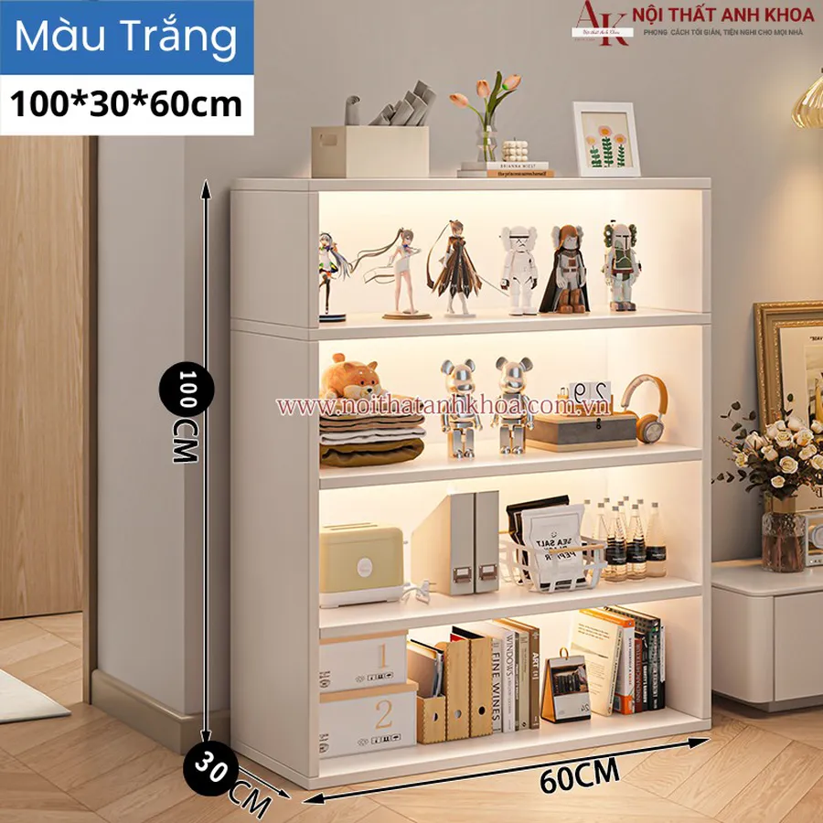 Kệ Trang Trí Có Led Gỗ Công Nghiệp Đẹp Hiện Đại