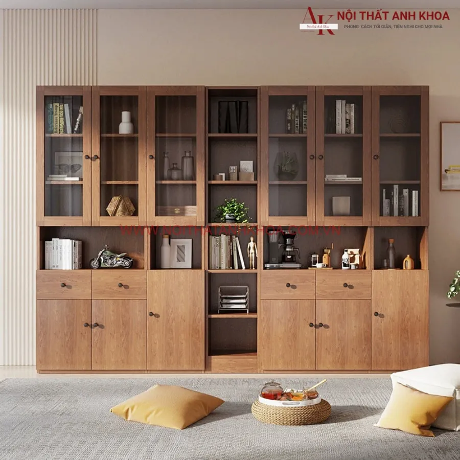 Kệ Trang Trí Phòng Khách Gỗ Công Nghiệp Đẹp Sang Trọng 