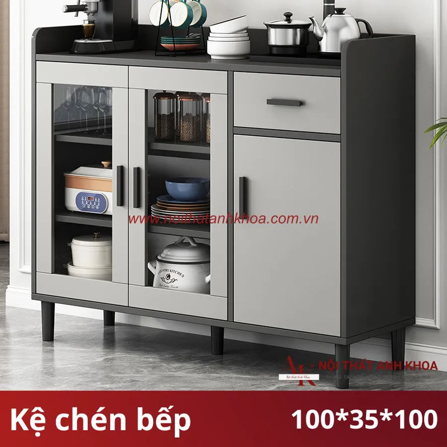 Kệ Tủ Chén Bếp Gỗ Công Nghiệp MDF Cao Cấp Hiện Đại Giá Rẻ