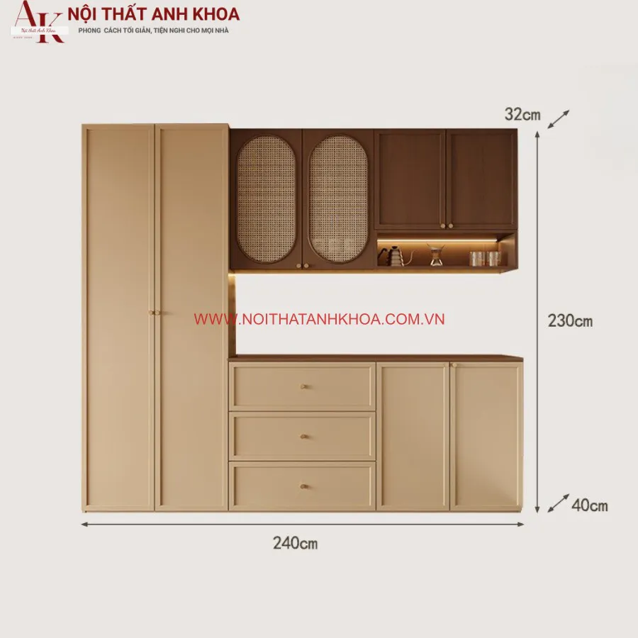 Kệ Tủ Chén Để Đồ Khô Gỗ Công Nghiệp