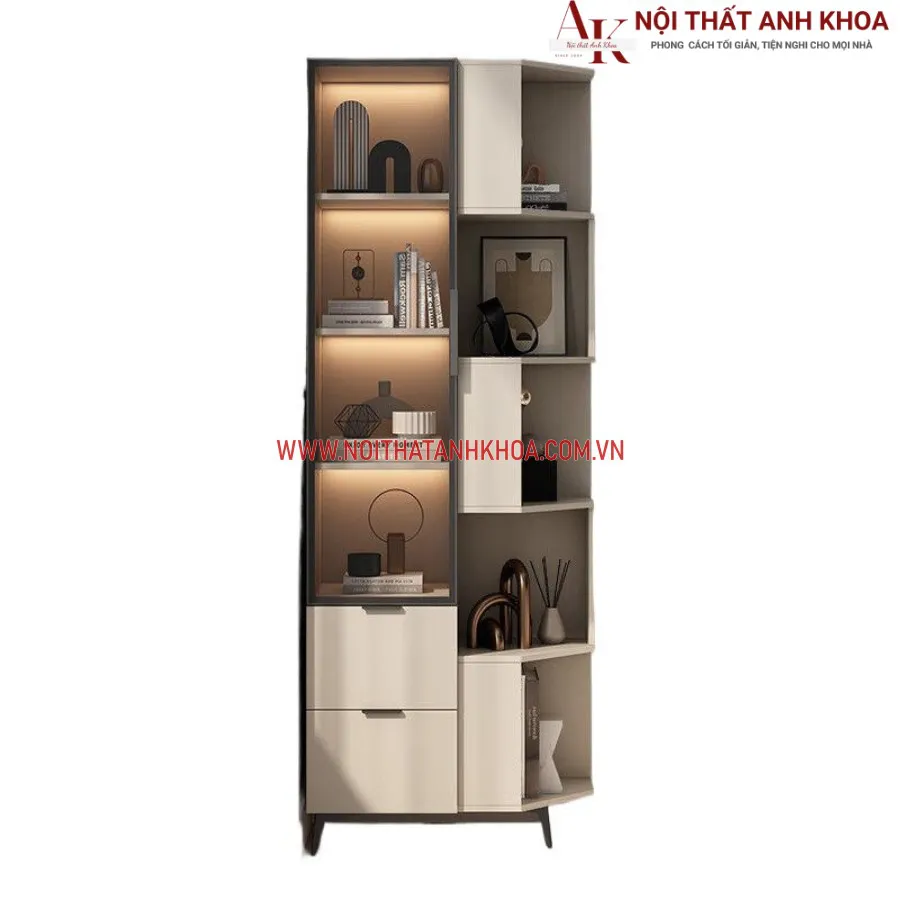 Kệ Góc Tường Cánh Kính Phối Màu Đẹp