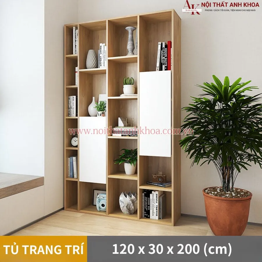 Kệ Tủ Trang Trí Góc Tường Gỗ MDF Đẹp Hiện Đại