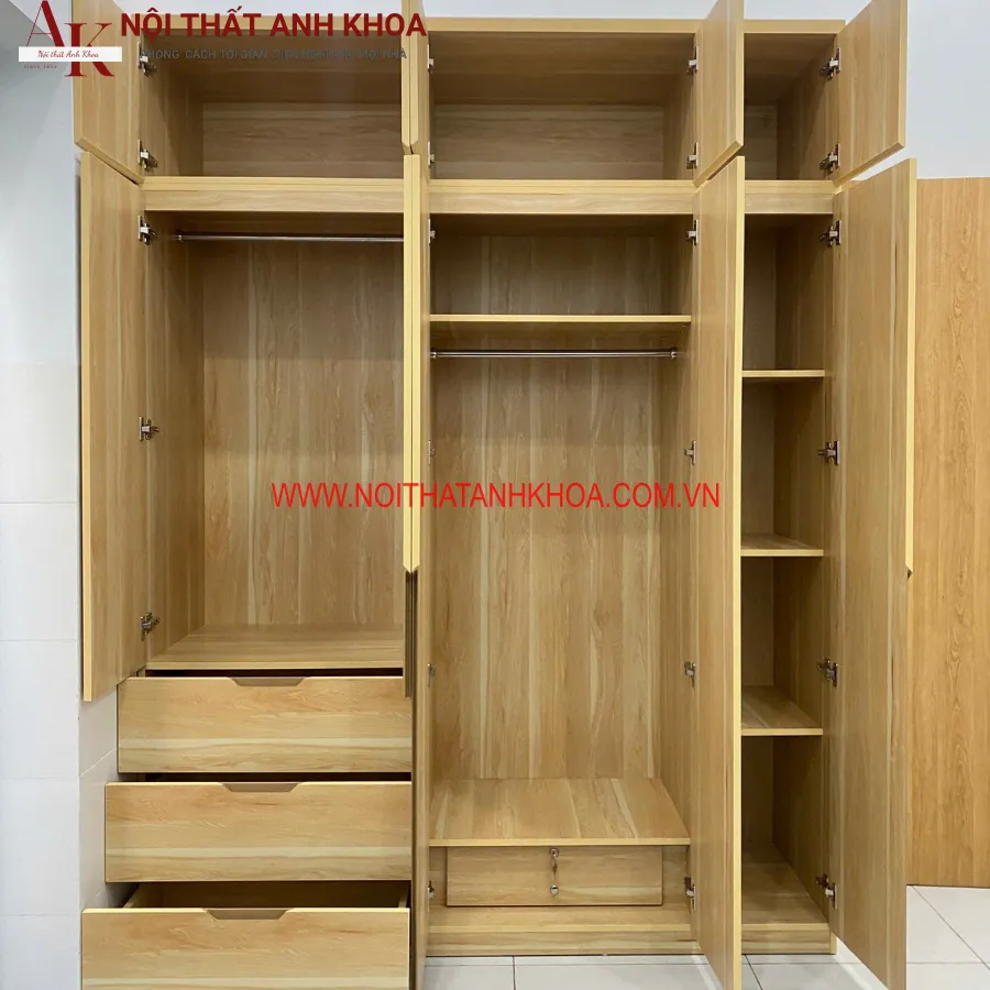Tủ Quần Áo Gỗ MDF Thiết Kế Thông Minh Hiện Đại