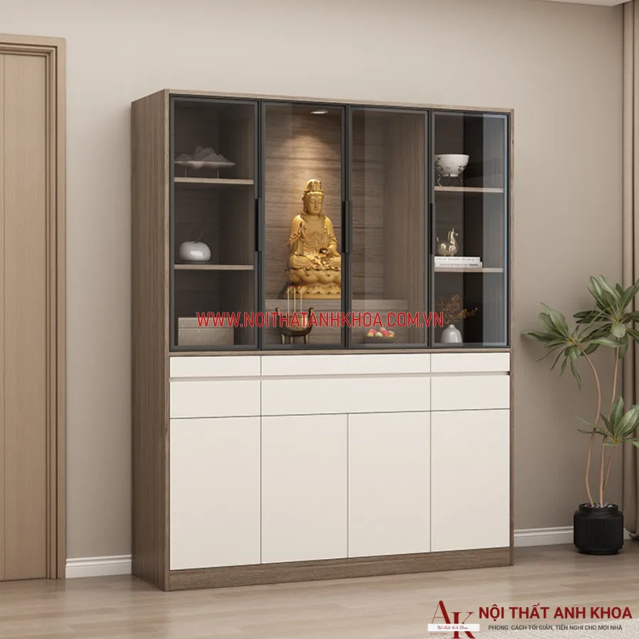 Mẫu Bàn Thờ Gỗ Công Nghiệp Đơn Giản Hiện Đại