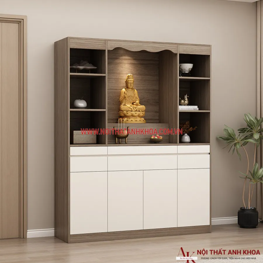 Mẫu Bàn Thờ Gỗ Công Nghiệp Đơn Giản Hiện Đại