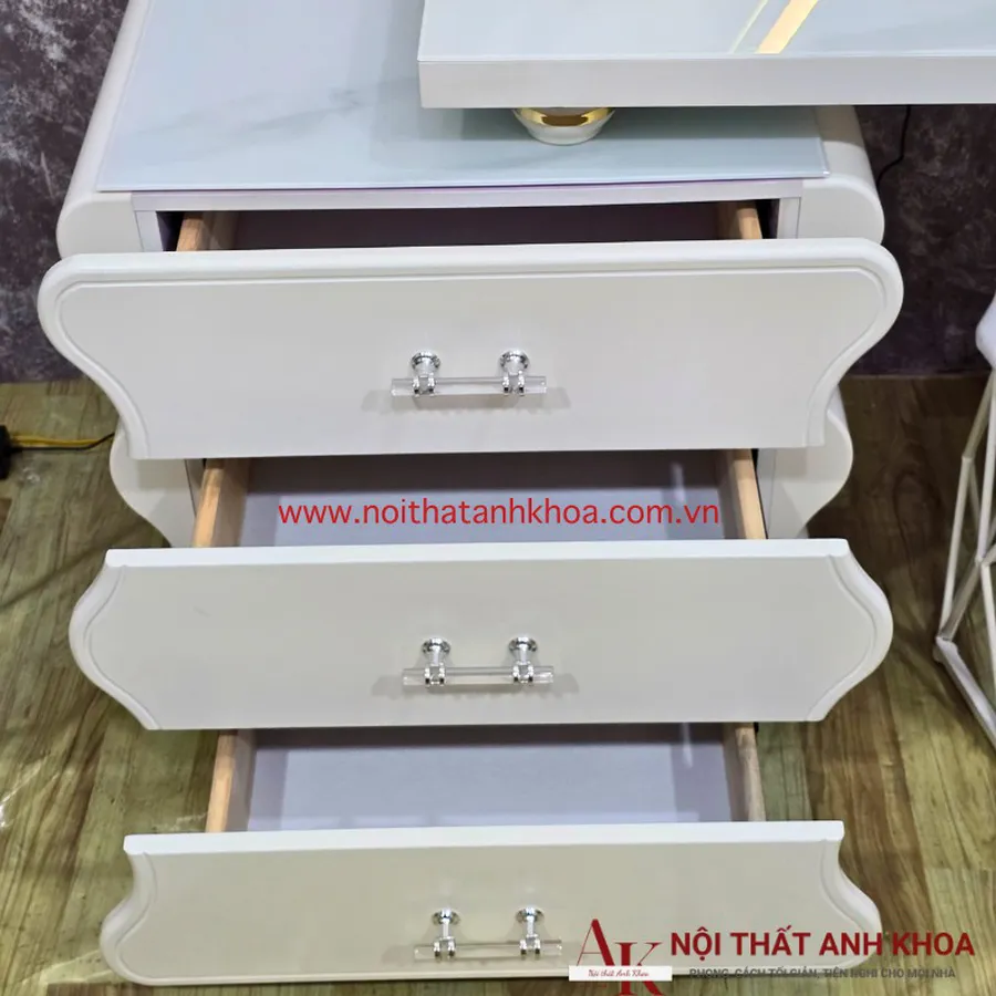Mẫu Bàn Trang Điểm Đẹp Gỗ MDF Màu Trắng Sang Trọng Hiện Đại (Hàng nhập khẩu)