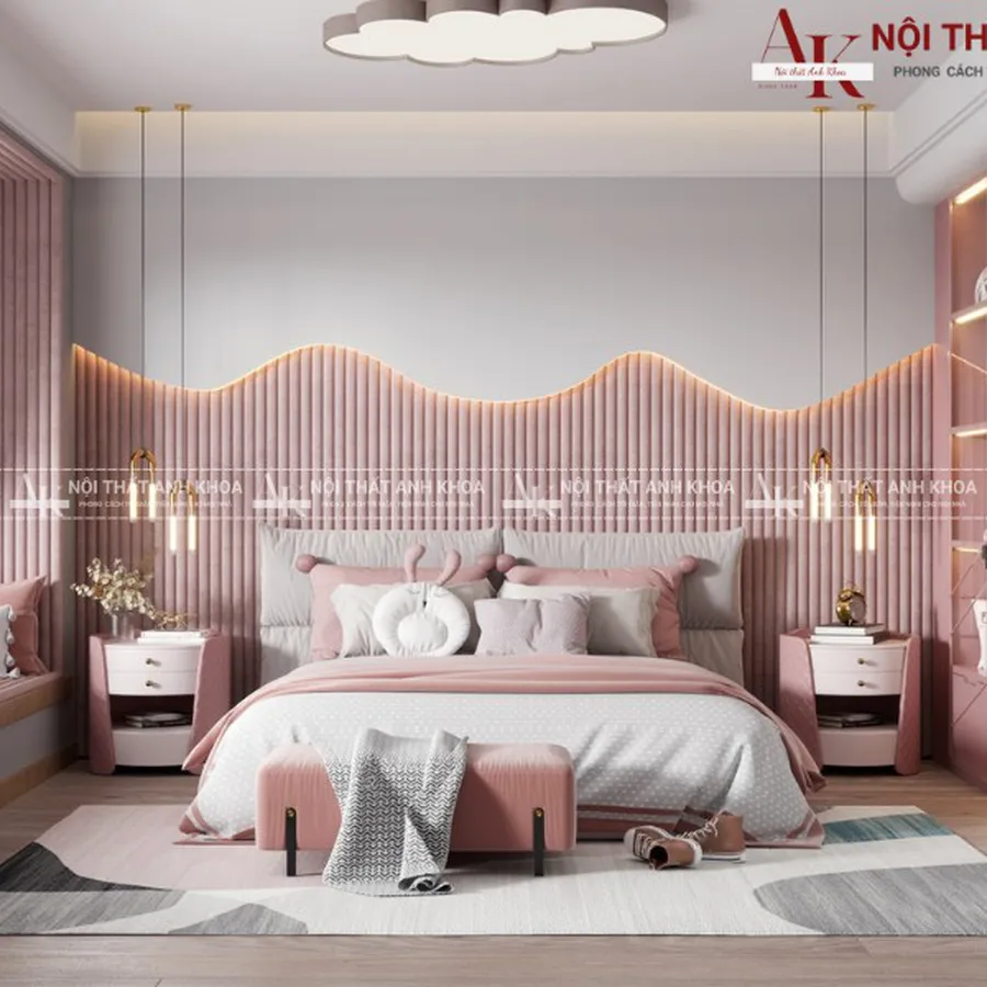 Mẫu Decor Phòng Ngủ Bé Gái Phong Cách Hiện Đại